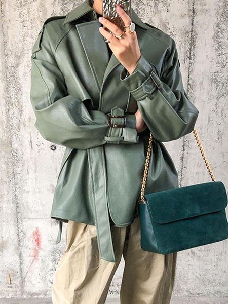 jackets ftlzz new spring autumn women faux pu leather casual streetwear outwear motorcycle leather jacket with belt green biker coat, Black;brown
jackets ftlzz new spring autumn women faux pu leather casual streetwear outwear motorcycle leather jacket with belt green biker coat, Black;brown