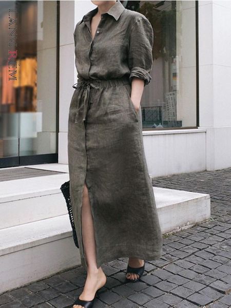 dresses lanmrem solid color lapel long sleeve drawstring cotton and linen loose woman dress casual fashion 2022 autumn dresses new tv144, Black;gray
dresses lanmrem solid color lapel long sleeve drawstring cotton and linen loose woman dress casual fashion 2022 autumn dresses new tv144, Black;gray