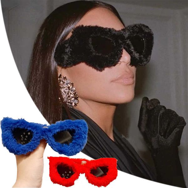 sunglasses trendy cat eye kardashan sunglasses women punk soft fur velvet sun glasses ladies uv400 shades handmade eyewear gafas de sol ins, White;black
sunglasses trendy cat eye kardashan sunglasses women punk soft fur velvet sun glasses ladies uv400 shades handmade eyewear gafas de sol ins, White;black