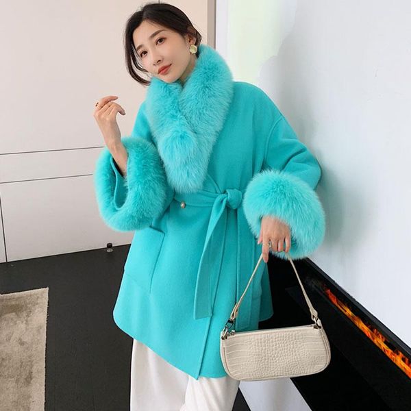 fur plus size women wool blended coat with real fox fur collar loose fashion long sleeve jacket with fur cuff oversized outwear, Black
fur plus size women wool blended coat with real fox fur collar loose fashion long sleeve jacket with fur cuff oversized outwear, Black