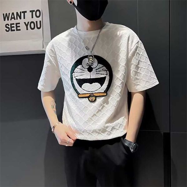men's short summer trendy high-end handsome casual half sleeved shirt men's new versatile t-shirt, White;black
men's short summer trendy high-end handsome casual half sleeved shirt men's new versatile t-shirt, White;black