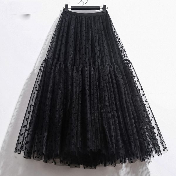 dresses new summer mesh embroidery tutu long skirt women's spring summer slim high waist pleated dot black sweet midi tulle skirts, Black;gray
dresses new summer mesh embroidery tutu long skirt women's spring summer slim high waist pleated dot black sweet midi tulle skirts, Black;gray