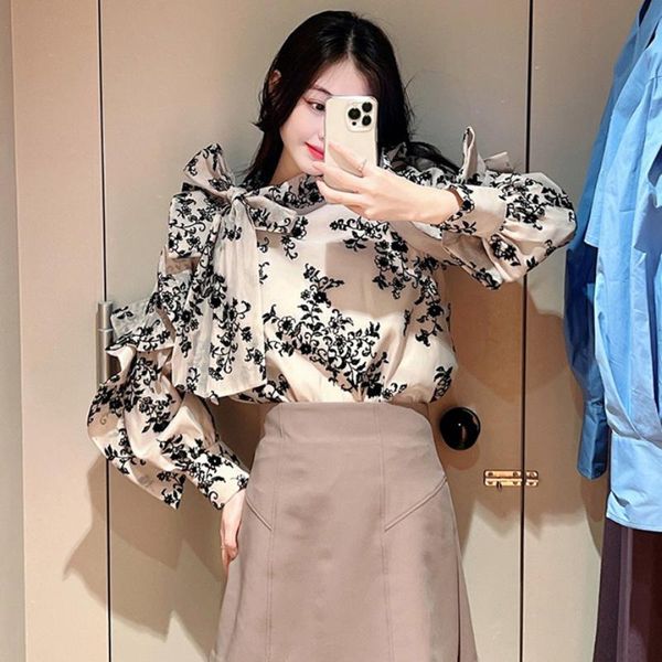 dress kuzuwata vintage blusas mujer de moda 2023 stand neck bandage bowknot blouses japanese ruffles long sleeve flower print shirts, White
dress kuzuwata vintage blusas mujer de moda 2023 stand neck bandage bowknot blouses japanese ruffles long sleeve flower print shirts, White