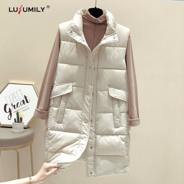 vests lusumily women long vest winter warm loose sleeveless jacket female midlength cotton padded parka down coat waistcoat jacket, Black;white
vests lusumily women long vest winter warm loose sleeveless jacket female midlength cotton padded parka down coat waistcoat jacket, Black;white