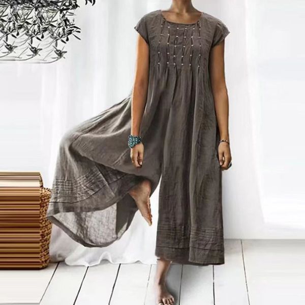 women's jumpsuits rompers vintage ruched solid cotton linen jumpsuit women spring elegant wide leg overalls pants summer short sleeve l, Black;white
women's jumpsuits rompers vintage ruched solid cotton linen jumpsuit women spring elegant wide leg overalls pants summer short sleeve l, Black;white