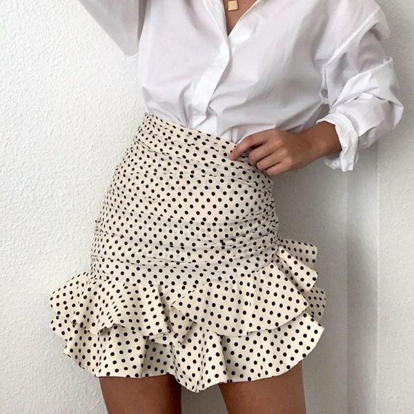 skirts women fashion polka dot print pleated asymmetrical skirt faldas mujer ladies back zipper vestidos chic ruffles skirts korean 230422, Black
skirts women fashion polka dot print pleated asymmetrical skirt faldas mujer ladies back zipper vestidos chic ruffles skirts korean 230422, Black