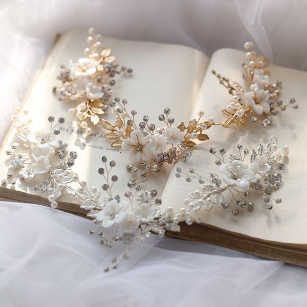 bridal headband tiara wedding hair crown accessories handmade ceramic flower gold silver color women hair ornament
bridal headband tiara wedding hair crown accessories handmade ceramic flower gold silver color women hair ornament