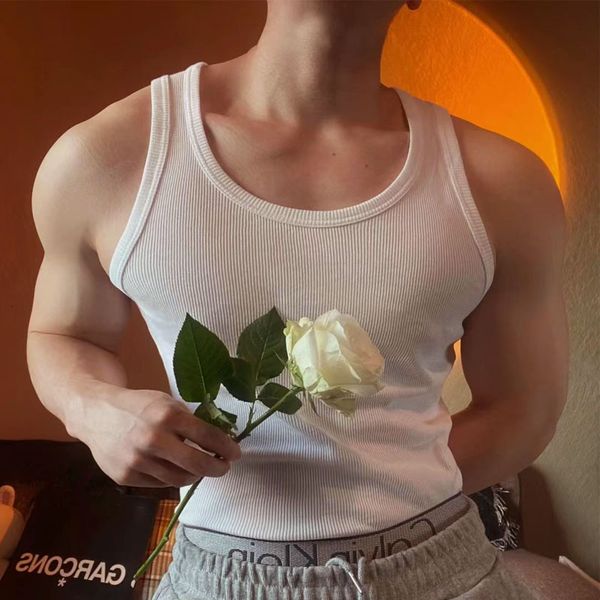 men' tank summer casual simple solid ribbed tank men clothes leisure slim o neck sleeveless basic vest tee men' fashion camisol, White;black
men' tank summer casual simple solid ribbed tank men clothes leisure slim o neck sleeveless basic vest tee men' fashion camisol, White;black