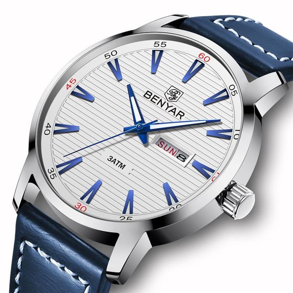 benyar 2018 new men watch luxury brand automatic week date military fashion male quartz leather wristwatch relogio masculino170l, Slivery;brown
benyar 2018 new men watch luxury brand automatic week date military fashion male quartz leather wristwatch relogio masculino170l, Slivery;brown