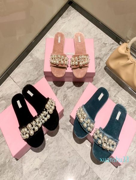 2022 mius velvet flat pearl slides womens designer luxury slippers fashion shoes caral emerald black summer sandals lady platform 4876434
2022 mius velvet flat pearl slides womens designer luxury slippers fashion shoes caral emerald black summer sandals lady platform 4876434