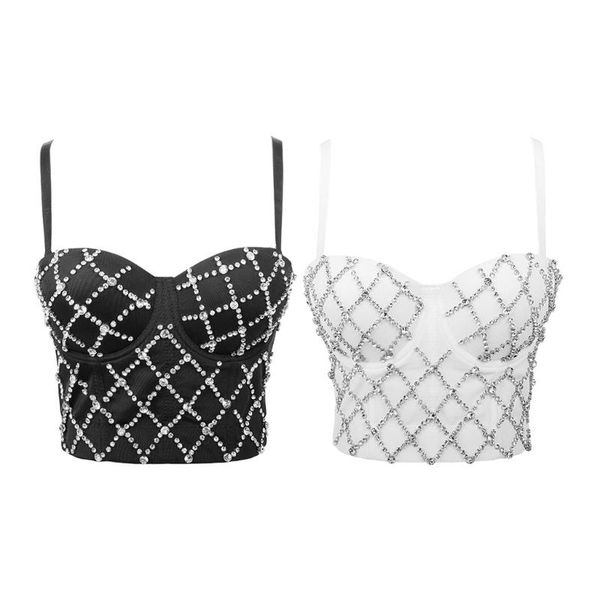t-shirt 2021 women summer spaghetti strap bustier bra criss cross rhinestone plaid push up camisole vest club party fish boned cors, White
t-shirt 2021 women summer spaghetti strap bustier bra criss cross rhinestone plaid push up camisole vest club party fish boned cors, White