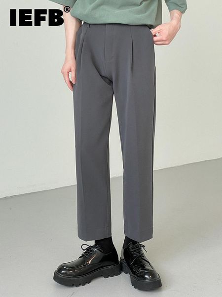 blazers iefb elastic waist cropped pants men's straight suit korean fashion men's trousers casual solid color temperament 9a4343, White;black
blazers iefb elastic waist cropped pants men's straight suit korean fashion men's trousers casual solid color temperament 9a4343, White;black