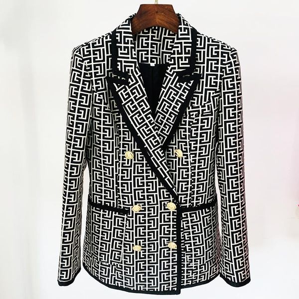 pants high street 2022 fashion designer jacket women's ribbon fringe double breasted geometric jacquard long blazer, White
pants high street 2022 fashion designer jacket women's ribbon fringe double breasted geometric jacquard long blazer, White