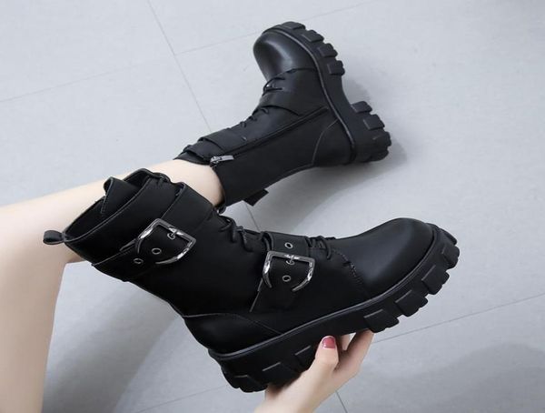2021 winter autumn women chunky boots double buckle motorcyle boots punk lace up mid calf boot platform black botas mujer 8697n7870301
2021 winter autumn women chunky boots double buckle motorcyle boots punk lace up mid calf boot platform black botas mujer 8697n7870301