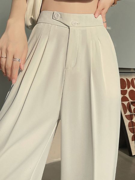 women's pants capris high waist wide leg pant women straight pleated elegant female office trousers spring ins fashion white pocket cas, Black;white
women's pants capris high waist wide leg pant women straight pleated elegant female office trousers spring ins fashion white pocket cas, Black;white