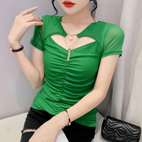 t-shirt 2022 summer new slim women's tshirt fashion casual short sleeved solid color hollow out green camisetas blusas, White
t-shirt 2022 summer new slim women's tshirt fashion casual short sleeved solid color hollow out green camisetas blusas, White