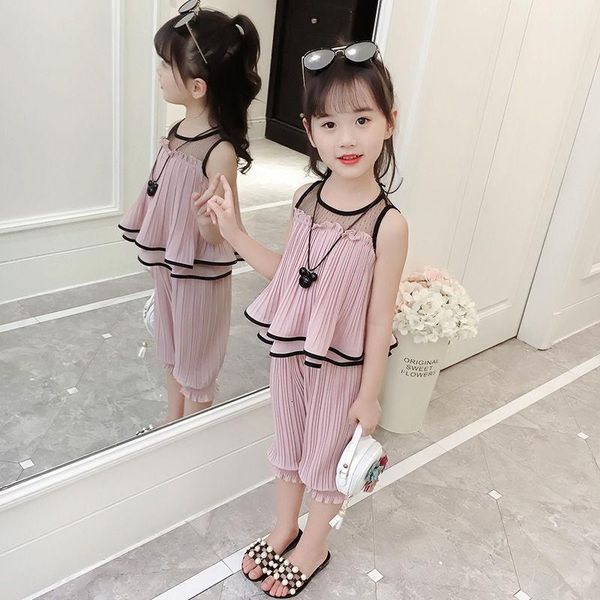 clothing sets girls summer clothes children's chiffon suit baby fashion girl two-piece suit sleeveless pants suits childrens students 2, White
clothing sets girls summer clothes children's chiffon suit baby fashion girl two-piece suit sleeveless pants suits childrens students 2, White