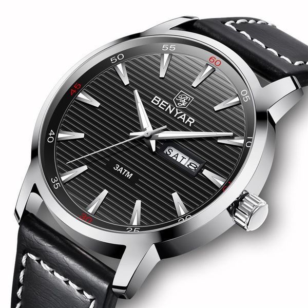 luxury brand benyar 2018 new men watch fashion waterproof week date military male quartz leather watches relogio masculino229p, Slivery;brown
luxury brand benyar 2018 new men watch fashion waterproof week date military male quartz leather watches relogio masculino229p, Slivery;brown