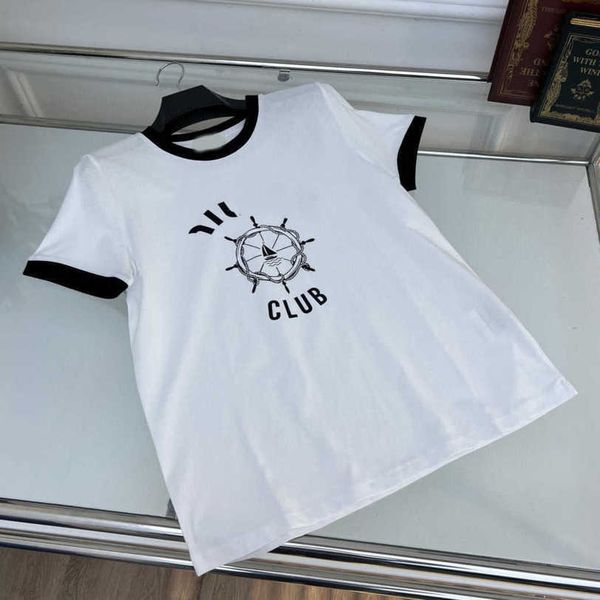 23ss womens designer clothing tee womens t-shirt splicing round neck pure cotton letter logo ship printing short sleeve t shirt womens cloth, White
23ss womens designer clothing tee womens t-shirt splicing round neck pure cotton letter logo ship printing short sleeve t shirt womens cloth, White
