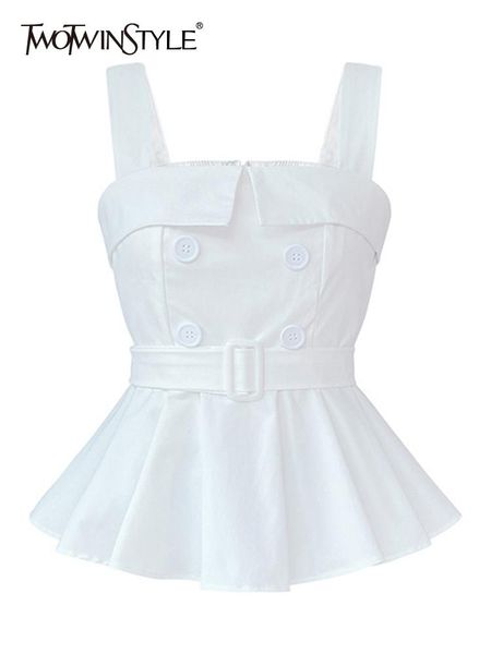 t-shirt twotwinstyle white camis for women square collar sleeveless high waist sashes solid tank female summer clothing style 2022
t-shirt twotwinstyle white camis for women square collar sleeveless high waist sashes solid tank female summer clothing style 2022