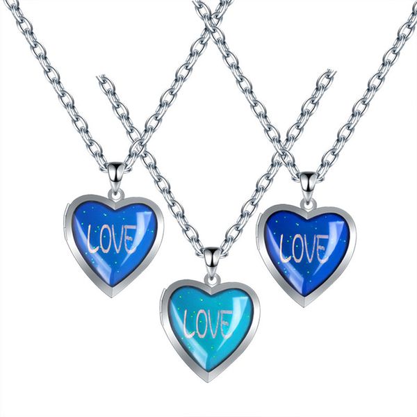 fashion stainless steel thermochromic heart frame pendant designer necklace woman love letter south american womens choker necklaces jewelry, Silver
fashion stainless steel thermochromic heart frame pendant designer necklace woman love letter south american womens choker necklaces jewelry, Silver