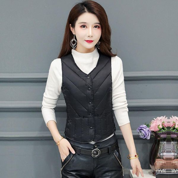 vests new 2021 women's down jacket winter women's warm vest korean fashion doudoune sans manche femme chaleco acolchado mujer slim, Black;white
vests new 2021 women's down jacket winter women's warm vest korean fashion doudoune sans manche femme chaleco acolchado mujer slim, Black;white