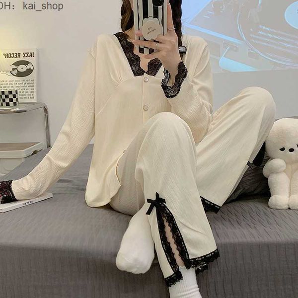 women's sleep & lounge lace edge pajamas for pure cotton 2023 new high-end outerwear spring autumn long sleeved home wear 11
women's sleep & lounge lace edge pajamas for pure cotton 2023 new high-end outerwear spring autumn long sleeved home wear 11