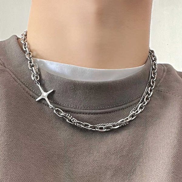 pendant necklaces hip hop stainless steel cross necklace for women men punk double layer splicing chain necklaces charm trend neck jewelry c, Silver
pendant necklaces hip hop stainless steel cross necklace for women men punk double layer splicing chain necklaces charm trend neck jewelry c, Silver