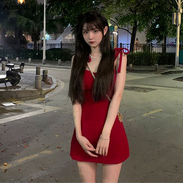 casual dresses red mini women bandage spaghetti strap summer fashion vintage ins streetwear all match a line design vestido 230422, Black;gray
casual dresses red mini women bandage spaghetti strap summer fashion vintage ins streetwear all match a line design vestido 230422, Black;gray