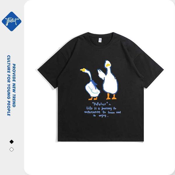 t shirt t-shirt men's and women's fashion brand duck print short sleeve loose large cotton ins street rest versatile couple t-shir, White;black
t shirt t-shirt men's and women's fashion brand duck print short sleeve loose large cotton ins street rest versatile couple t-shir, White;black
