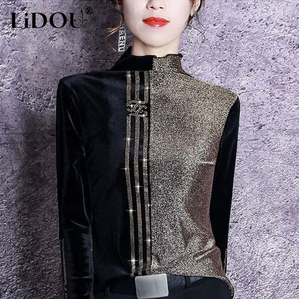 t-shirt spring autumn streetwear half high collar diamonds patchwork tshirt women harajuku hipster long sleeve casual pullover tee, White
t-shirt spring autumn streetwear half high collar diamonds patchwork tshirt women harajuku hipster long sleeve casual pullover tee, White