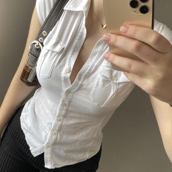 t-shirt cardigans women button pockets crop women 2022 y2k turn down collar pockets harajuku tee casual basic retro t shirt women, White
t-shirt cardigans women button pockets crop women 2022 y2k turn down collar pockets harajuku tee casual basic retro t shirt women, White