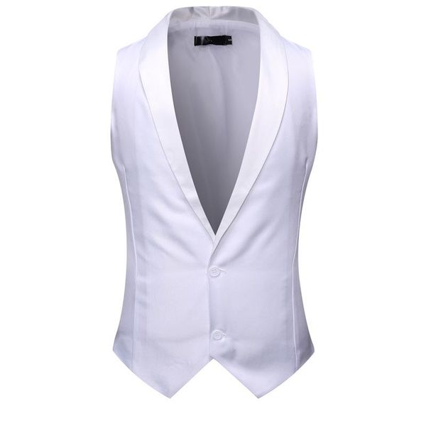 blazers mens white suit vest single breasted shawl collar wedding vest men business formal dress vest wedding stage singers gilet homme, White;black
blazers mens white suit vest single breasted shawl collar wedding vest men business formal dress vest wedding stage singers gilet homme, White;black
