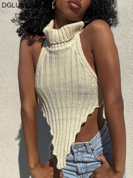 tanks women knit halter fashion asymmetrical backless y2k crop streetwear summer turtle neck tank top, Black;white
tanks women knit halter fashion asymmetrical backless y2k crop streetwear summer turtle neck tank top, Black;white