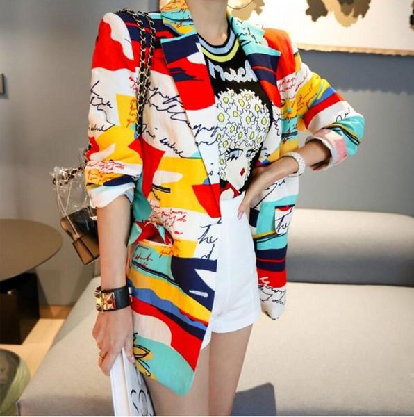 pants korean 2019 spring women letter printed colorful blazer elegant ladies chic streetwear hip hop sport coat suit jackets, White
pants korean 2019 spring women letter printed colorful blazer elegant ladies chic streetwear hip hop sport coat suit jackets, White
