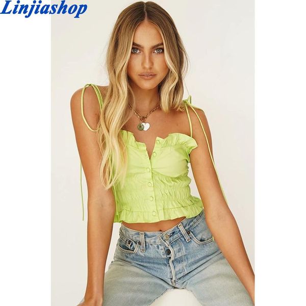 tanks vintage slim ruffles women adjust spaghetti straps women camis fashion front buttons green women tank top, Black;white
tanks vintage slim ruffles women adjust spaghetti straps women camis fashion front buttons green women tank top, Black;white