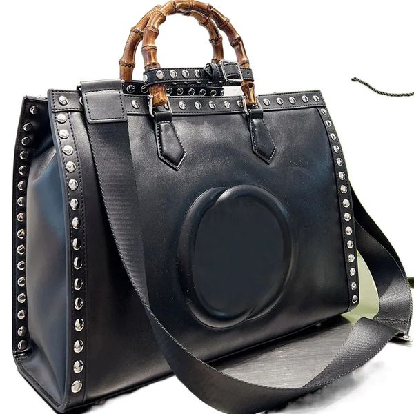 Designer Bamboo Handbag Tote Shopping Bag Women Rivet Shoulder Bags Genuine Leather Silver Hardware Removable Wide Strap Fashion Letters Black Large Capacity Pock, Clear
Designer Bamboo Handbag Tote Shopping Bag Women Rivet Shoulder Bags Genuine Leather Silver Hardware Removable Wide Strap Fashion Letters Black Large Capacity Pock, Clear