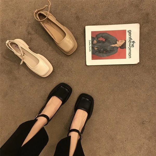 dress shoes france vintage leather womens autumn thick sole heel square toe buckle retro mary jane shoe for office ladies 230421, Black
dress shoes france vintage leather womens autumn thick sole heel square toe buckle retro mary jane shoe for office ladies 230421, Black