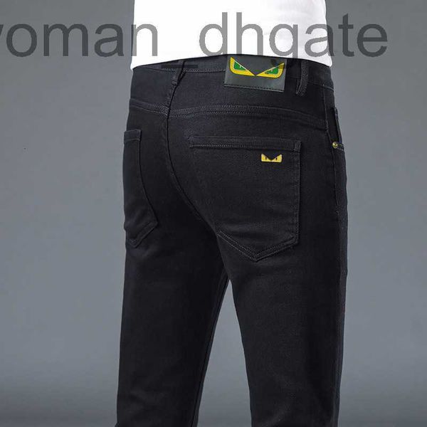 men's jeans designer green label autumn black jeans youth men's slim fit feet casual pants fkt8, Blue
men's jeans designer green label autumn black jeans youth men's slim fit feet casual pants fkt8, Blue
