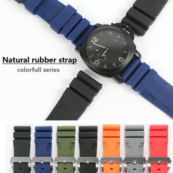 26mm 24mm colorful waterproof rubber silicone watch band strap pin buckle watchband strap for panerai watch pam man pam00616 with 2196, Black;brown
26mm 24mm colorful waterproof rubber silicone watch band strap pin buckle watchband strap for panerai watch pam man pam00616 with 2196, Black;brown