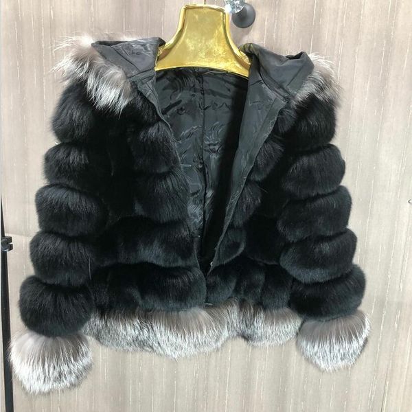 fur winter women's hood is removable natural real fox fur coat vest jacket keeps warm stylish and thick, Black
fur winter women's hood is removable natural real fox fur coat vest jacket keeps warm stylish and thick, Black