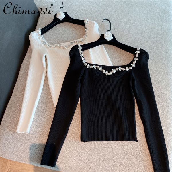 women's t-shirt winter ladies fashion slimming collar knitted simple long-sleeved sweater solid bottoming shirt 230421, White
women's t-shirt winter ladies fashion slimming collar knitted simple long-sleeved sweater solid bottoming shirt 230421, White