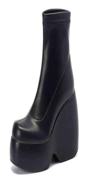 stretch punk style chunky platform ankle boot for women autumn winter shoes ladies high heels short boots bottine female black j227854706
stretch punk style chunky platform ankle boot for women autumn winter shoes ladies high heels short boots bottine female black j227854706