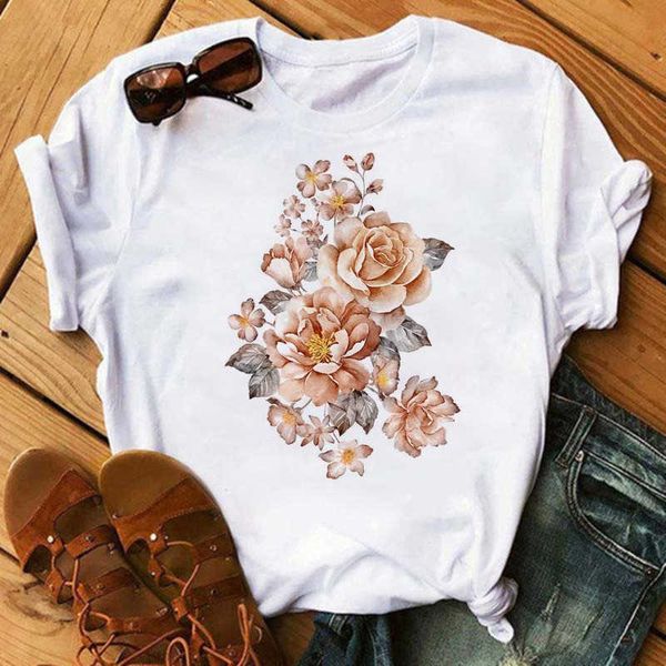 women's 2023 fashion plant flower printing trend loose white short sleeve t-shirt wear
women's 2023 fashion plant flower printing trend loose white short sleeve t-shirt wear