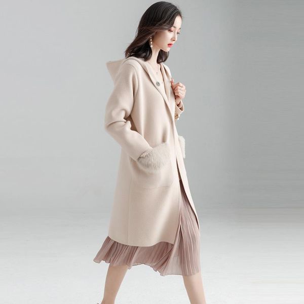 fur fishion office lady hooded long woolen winter coats women covered button wool coat and jacket loose pockets solid ladies coats, Black
fur fishion office lady hooded long woolen winter coats women covered button wool coat and jacket loose pockets solid ladies coats, Black