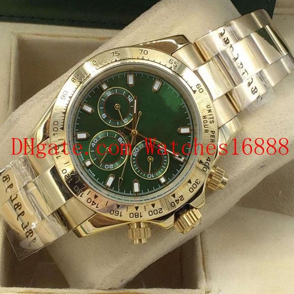 men's 40mm 116508 18k yellow gold green dial bezel bracelet automatic movement mens watch watches319o, Slivery;brown
men's 40mm 116508 18k yellow gold green dial bezel bracelet automatic movement mens watch watches319o, Slivery;brown