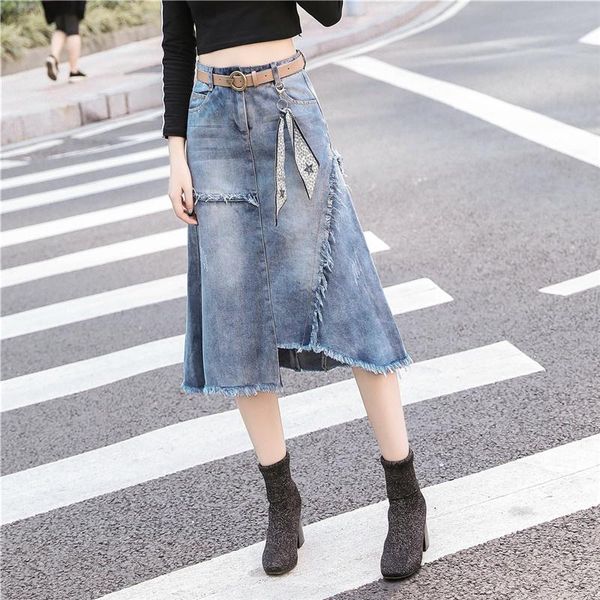 capris s5xl women denim skirt spring summer 2022 fashion casual mediumlong package hip irregular hem slim waist skirts jeans female, Black;white
capris s5xl women denim skirt spring summer 2022 fashion casual mediumlong package hip irregular hem slim waist skirts jeans female, Black;white