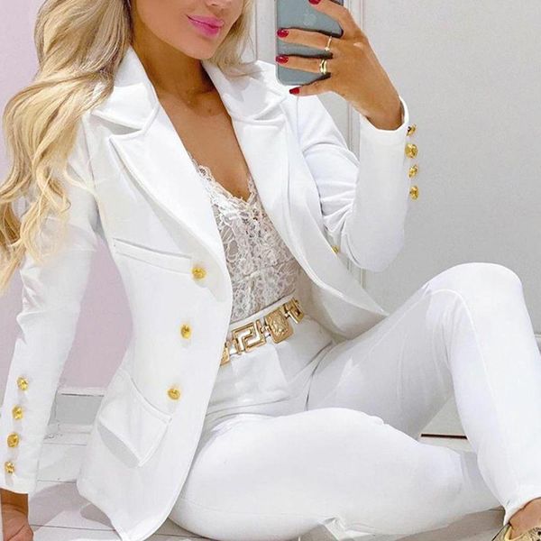 pants fashion solid lapel single breasted slim small suit jacket + high waist pencil pants two piece set 2022 spring autumn women suit, White
pants fashion solid lapel single breasted slim small suit jacket + high waist pencil pants two piece set 2022 spring autumn women suit, White