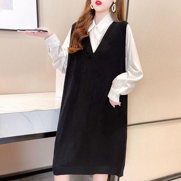 vests 2021 autumn winter clothes knitted sweater dress women vest dress women loose vest ladies pullovers female outerwear pull femme, Black;white
vests 2021 autumn winter clothes knitted sweater dress women vest dress women loose vest ladies pullovers female outerwear pull femme, Black;white