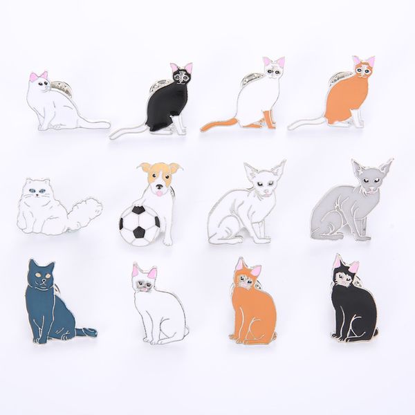 cartoon pet cat shaped brooch 12pcs set funny animal alloy enamel paint brooches small clothes jewelry gift silver plated badge shirt pin, Gray 
cartoon pet cat shaped brooch 12pcs set funny animal alloy enamel paint brooches small clothes jewelry gift silver plated badge shirt pin, Gray